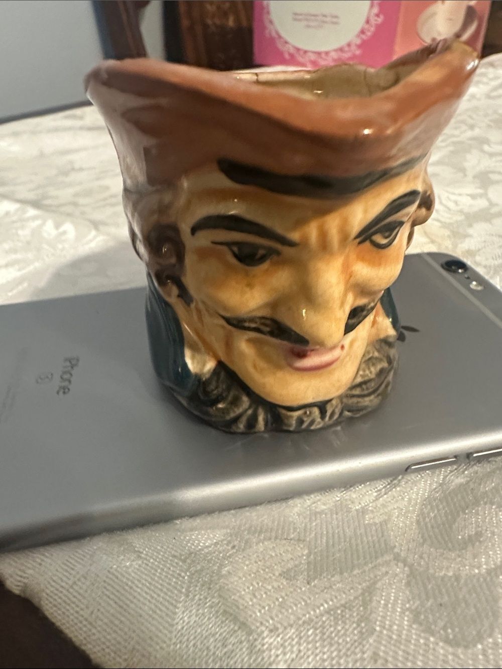 Vintage Ceramic Toby Character Mug 2.5”